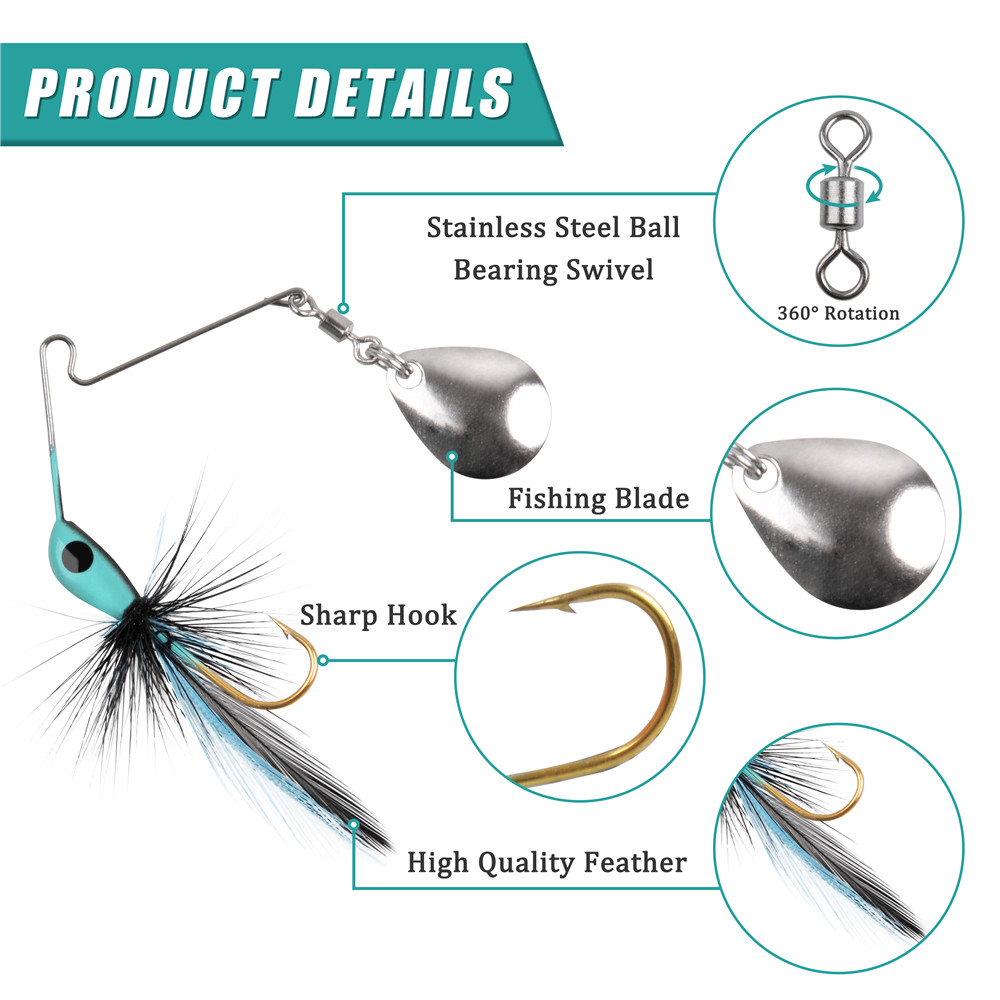 6 Buah/12 Buah Umpan Pemintal  - Fishing Lure Spinnerbait ulasan dan harga